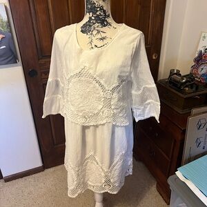 White Lace Boho Dress